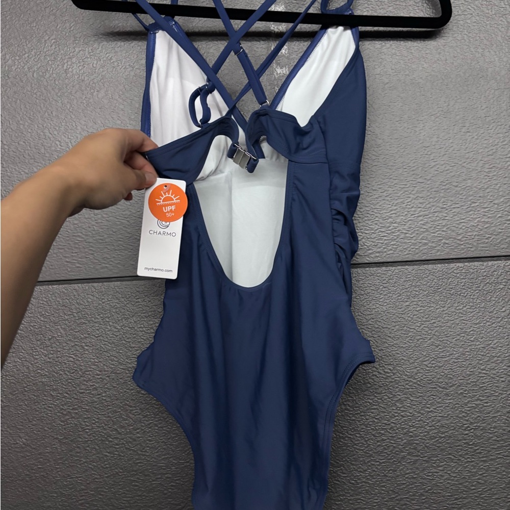 Blue One Piece Swimsuit - Picture 2 of 2